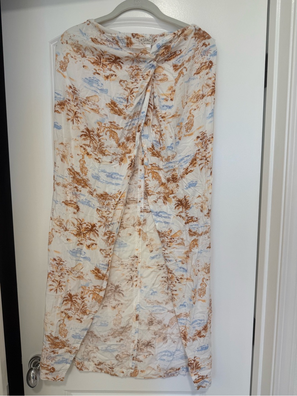 L*Space Mia Cream Tropical Print Sarong Cover-Up